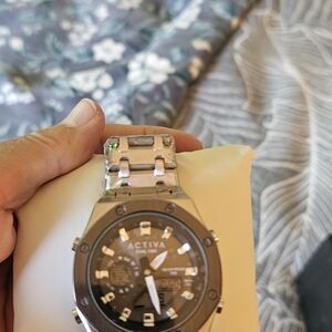 Activa Men's Silver Stainless Steel Watch - Silver Dial